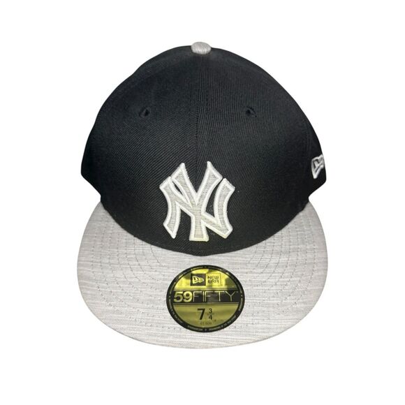 NY Yankees MLB New Era 59FIFTY Team Apparel 7 3/4 Fitted Hat Black NEW - Picture 2 of 7